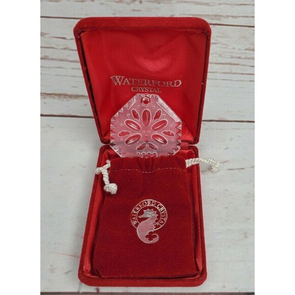 1988 Waterford Crystal 12 Days Christmas 5 Golden Rings Snowflake Ornament - Picture 7 of 12